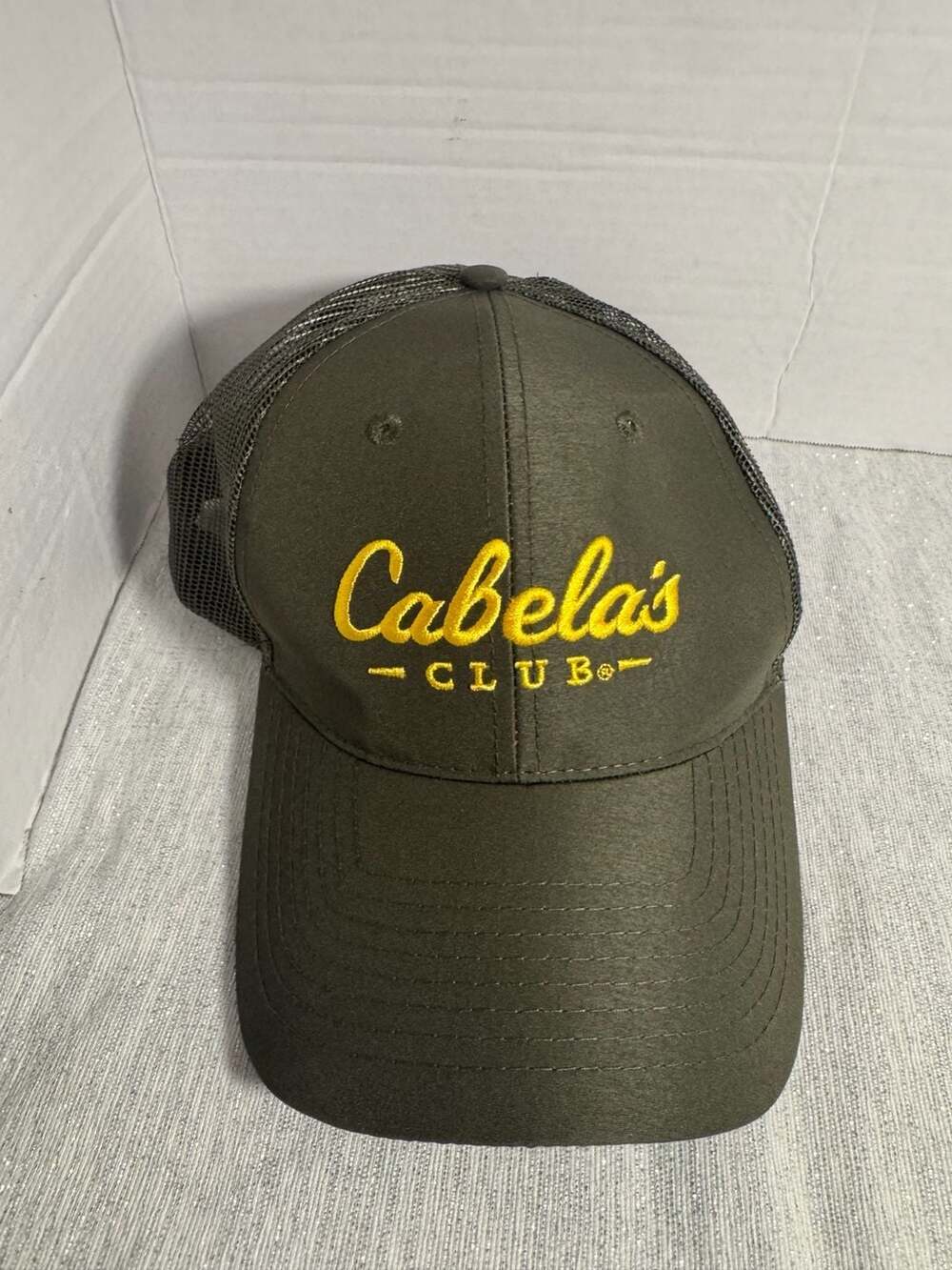 Cabela's Club Olive Green Mesh Back Trucker Snapback Hat